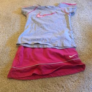 Nike girls shirt and skirt set